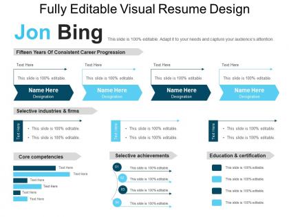 Fully editable visual resume design