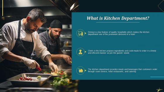 Function Of Kitchen Department In Hotel Industry Training Ppt