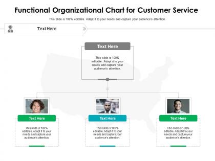 Functional organizational chart for customer service infographic template