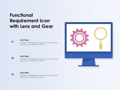 Functional requirement icon with lens and gear