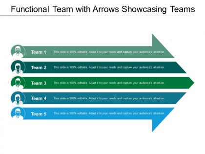 Functional team with arrows showcasing teams