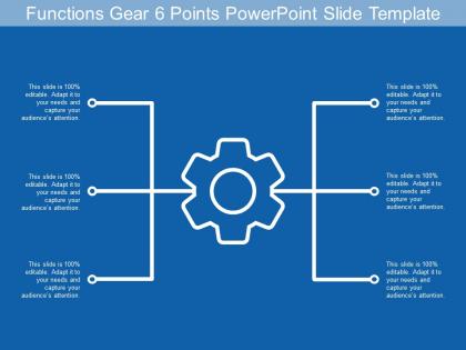 Functions gear 6 points powerpoint slide template