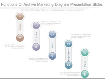 Functions of archive marketing diagram presentation slides