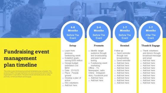 Fundraising Event Management Plan Timeline