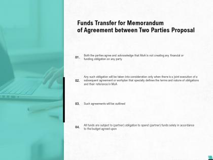 Funds transfer for memorandum of agreement between two parties proposal ppt idea