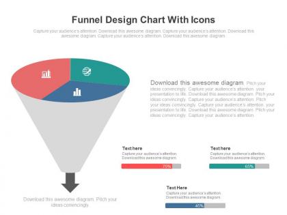 Funnel design chart with icons powerpoint slides
