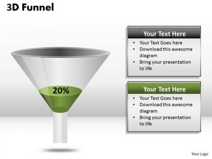 Funnel diagram with 20 percent value