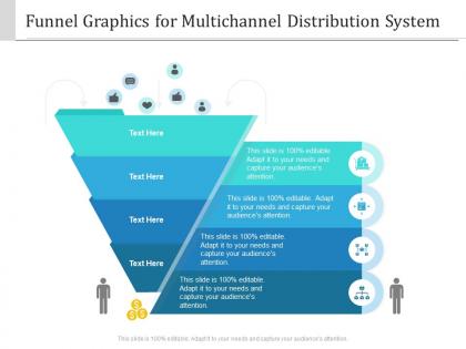 Funnel graphics for multichannel distribution system infographic template