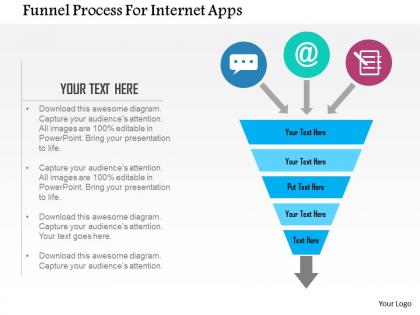 Funnel process for internet apps flat powerpoint design