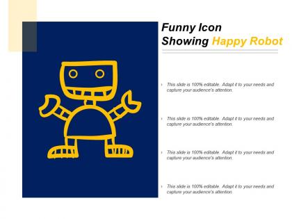 Funny icon showing happy robot