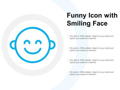 Funny icon with smiling face