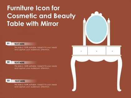 Furniture icon for cosmetic and beauty table with mirror