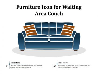 Furniture icon for waiting area couch