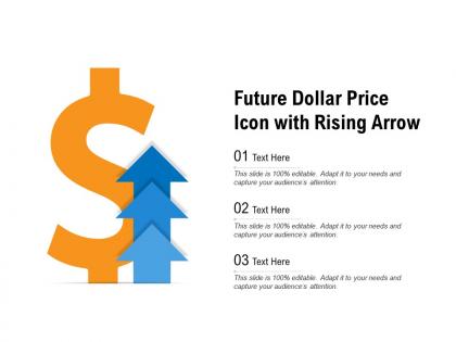 Future dollar price icon with rising arrow