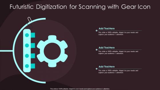 Futuristic digitization for scanning with gear icon