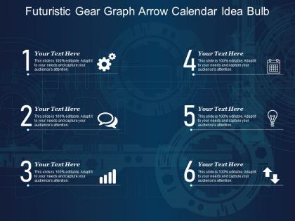 Futuristic gear graph arrow calendar idea bulb