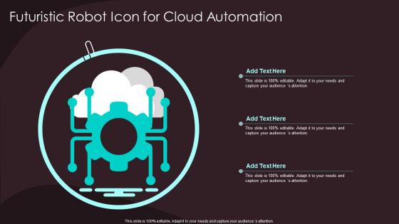 Futuristic robot icon for cloud automation