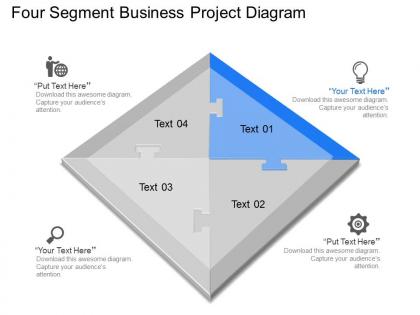 Fw four segment business project diagram powerpoint template