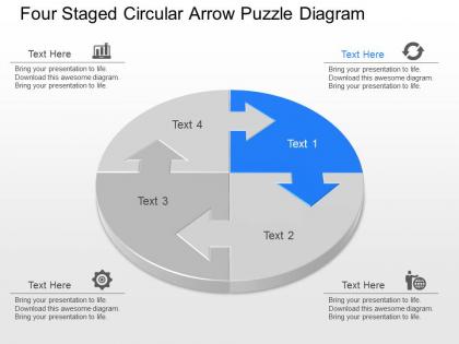Fy four staged circular arrow puzzle diagram powerpoint template