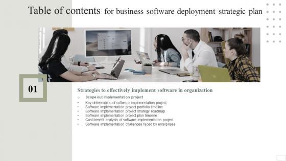 G12 Table Of Contents For Business Software Deployment Strategic Plan Ppt Grid
