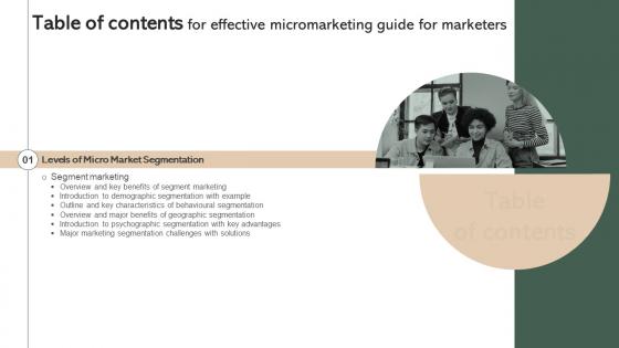 G155 Table Of Contents For Effective Micromarketing Guide For Marketers