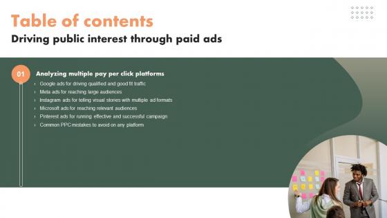 G157 Table Of Contents Driving Public Interest Through Paid Ads MKT SS V