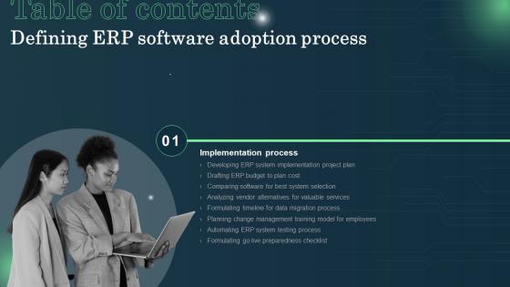 G158 Table Of Contents Defining ERP Software Adoption Process