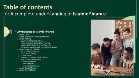 G158 Table Of Contents For A Complete Understanding Of Islamic Finance Fin SS V
