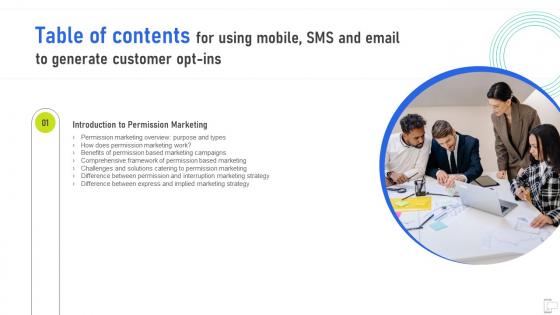 G168 Table Of Contents For Using Mobile SMS And Email To Generate Customer OPT Ins Mkt Ss V