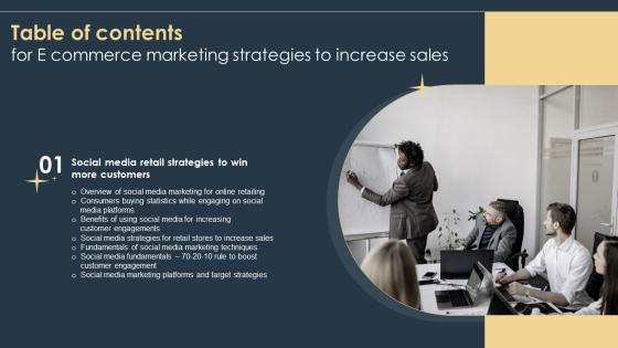 G19 Table Of Contents For E Commerce Marketing Strategies To Increase Sales
