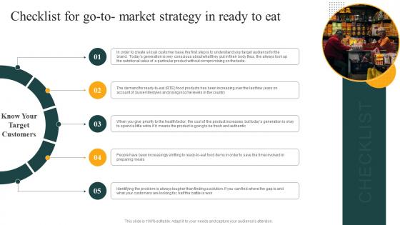 G1 Checklist For Go To Market Strategy In Ready To Eat Convenience Food Industry Report