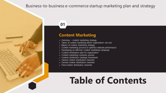 G23 Table Of Contents Business To Business E Commerce Startup Marketing Plan And Strategy