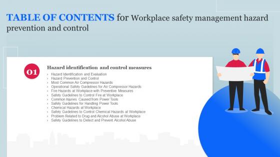 G49 Table Of Contents For Workplace Safety Management Hazard Prevention And Control
