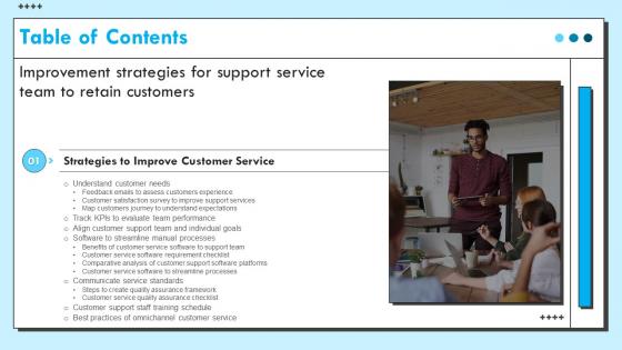 G73 Table Of Contents Improvement Strategies For Support Service Team To Retain Customers