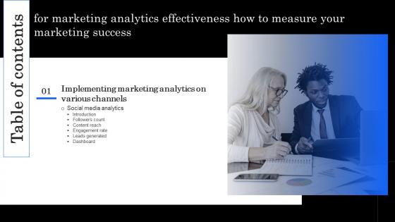 G83 Table Of Contents For Marketing Analytics Effectiveness How To Measure Your Marketing Success