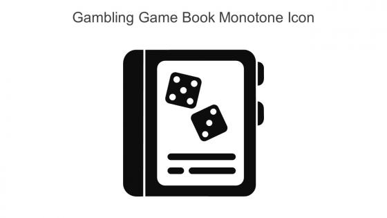 Gambling Game Book Monotone Icon In Powerpoint Pptx Png And Editable Eps Format