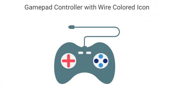 Gamepad Controller With Wire Colored Icon In Powerpoint Pptx Png And Editable Eps Format