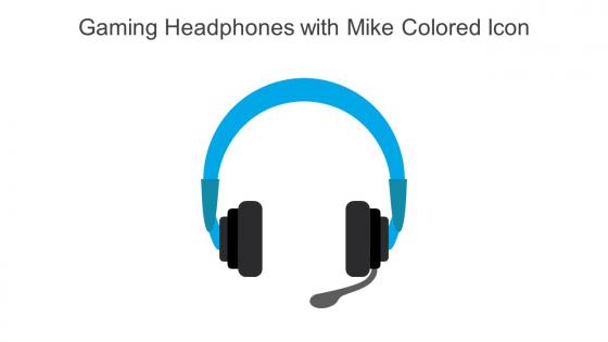 Gaming Headphones With Mike Colored Icon In Powerpoint Pptx Png And Editable Eps Format