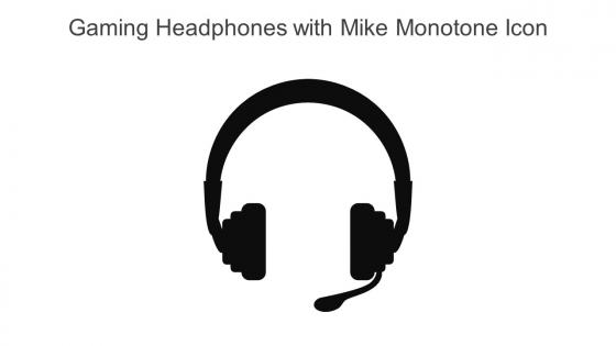 Gaming Headphones With Mike Monotone Icon In Powerpoint Pptx Png And Editable Eps Format