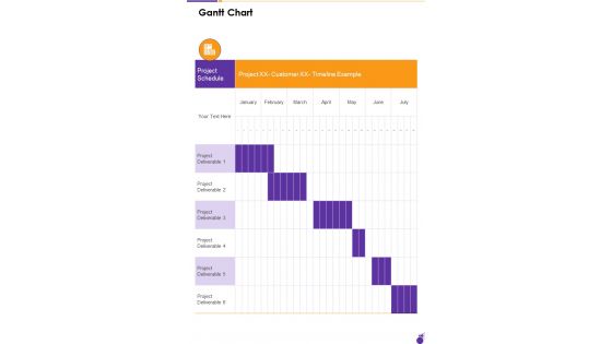 Gantt Chart Content Marketing Freelance Proposal One Pager Sample Example Document