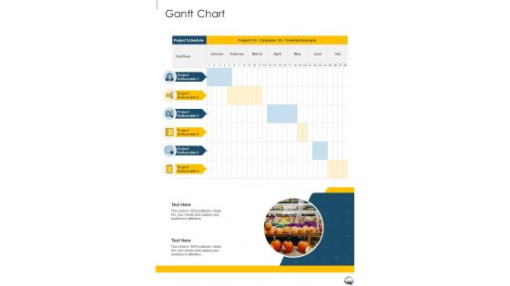 Gantt Chart Food Product Development Proposal One Pager Sample Example Document