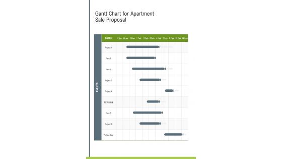 Gantt Chart For Apartment Sale Proposal One Pager Sample Example Document