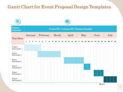 Gantt chart for event proposal design templates ppt layouts