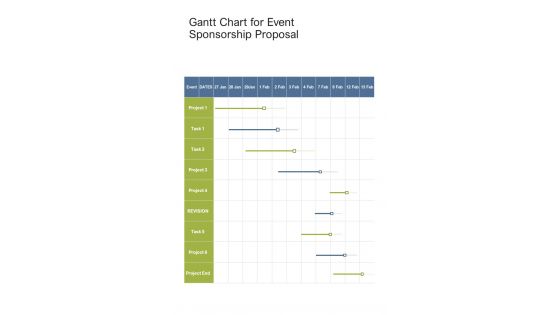 Gantt Chart For Event Sponsorship Proposal One Pager Sample Example Document