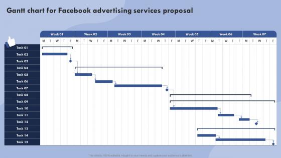 Gantt Chart For Facebook Advertising Services Proposal Ppt Powerpoint Presentation File Deck