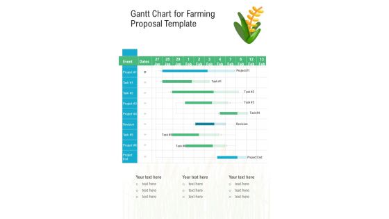 Gantt Chart For Farming Proposal Template One Pager Sample Example Document