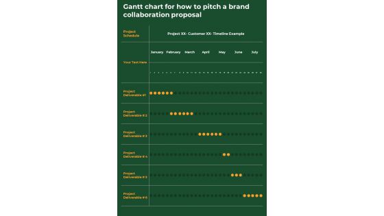 Gantt Chart For How To Pitch A Brand Collaboration Proposal One Pager Sample Example Document