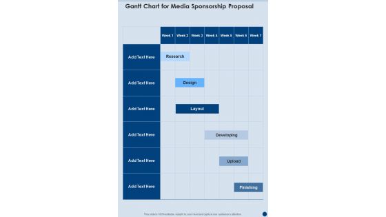 Gantt Chart For Media Sponsorship Proposal One Pager Sample Example Document