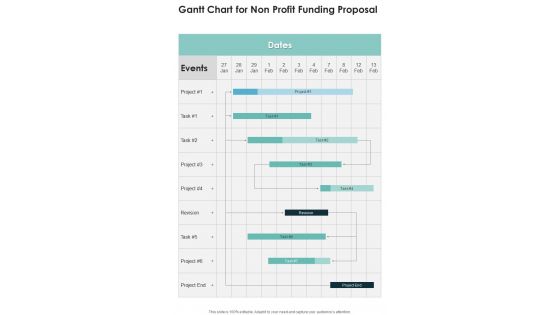 Gantt Chart For Non Profit Funding Proposal One Pager Sample Example Document