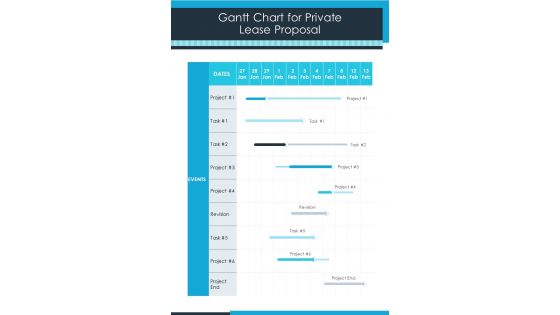 Gantt Chart For Private Lease Proposal One Pager Sample Example Document